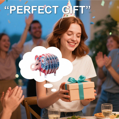 Pink Elephant 5D DIY Animal Pattern Diamond Painting Coasters Kits with Holder