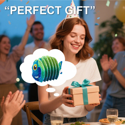 Green Fish 5D DIY Animal Pattern Diamond Painting Coasters Kits with Holder Home