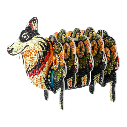 Wolf 5D DIY Animal Pattern Diamond Painting Coasters Kits with Holder for Home