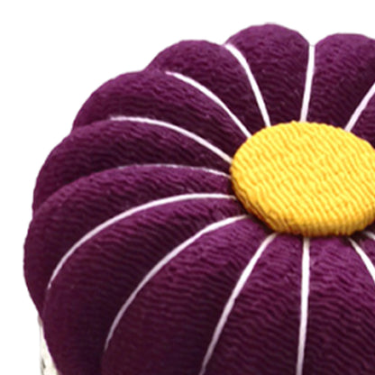 Needlework Pin Insert Cushion with Measuring Tape Pumpkin Needle Holder (Purple)