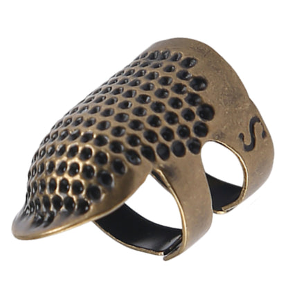 5Pcs Cross-Stitch Tools Retro Adjustable Thimble Hand Sewing Thimble (Bronze S)
