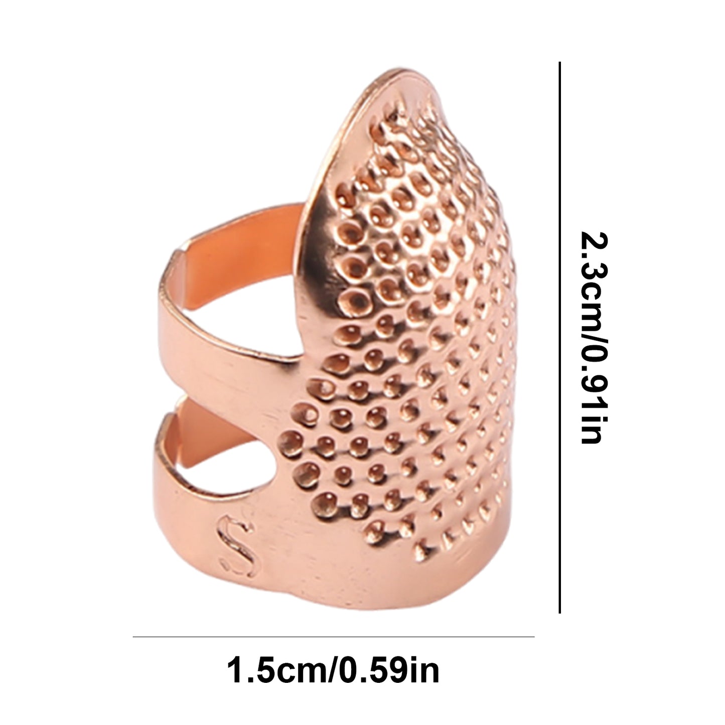 5Pcs Cross-Stitch Tools Retro Adjustable Thimble Hand Sewing Ring (Rose Gold S)