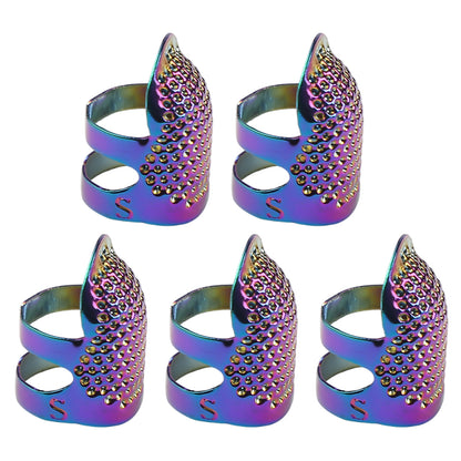 5Pcs Cross-Stitch Tools Retro Adjustable Thimble Sewing Ring (Vibrant Colors S)