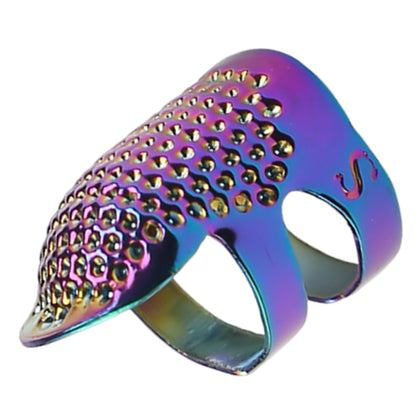 5Pcs Cross-Stitch Tools Retro Adjustable Thimble Sewing Ring (Vibrant Colors S)