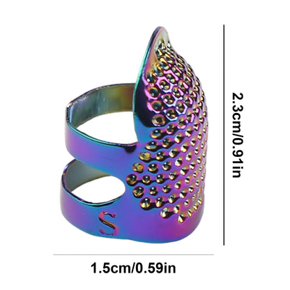 5Pcs Cross-Stitch Tools Retro Adjustable Thimble Sewing Ring (Vibrant Colors S)
