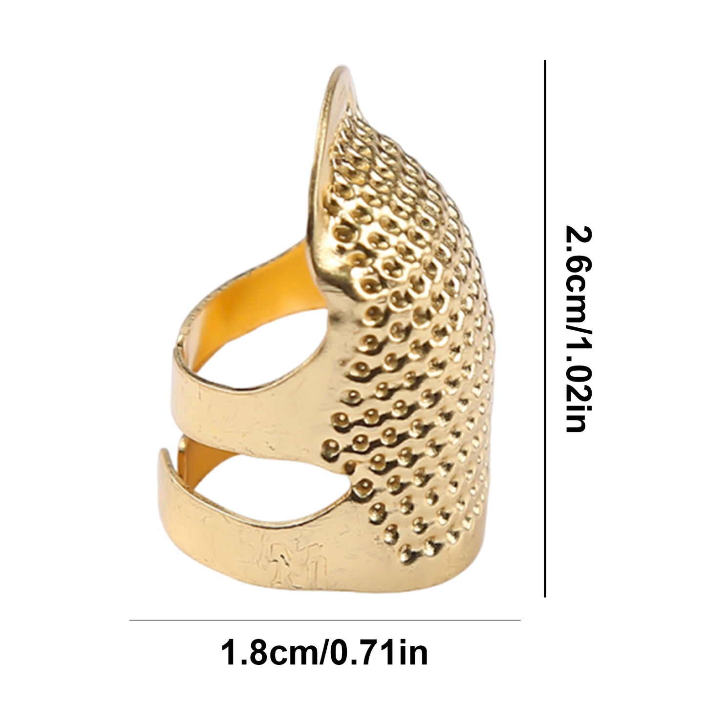 5Pcs Cross-Stitch Tools Retro Adjustable Thimble Hand Sewing Thimble (Gold M)