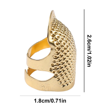 5Pcs Cross-Stitch Tools Retro Adjustable Thimble Hand Sewing Thimble (Gold M)