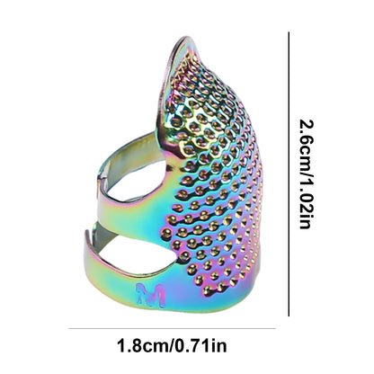 5Pcs Cross-Stitch Tools Retro Adjustable Thimble Sewing Ring (Vibrant Colors M)