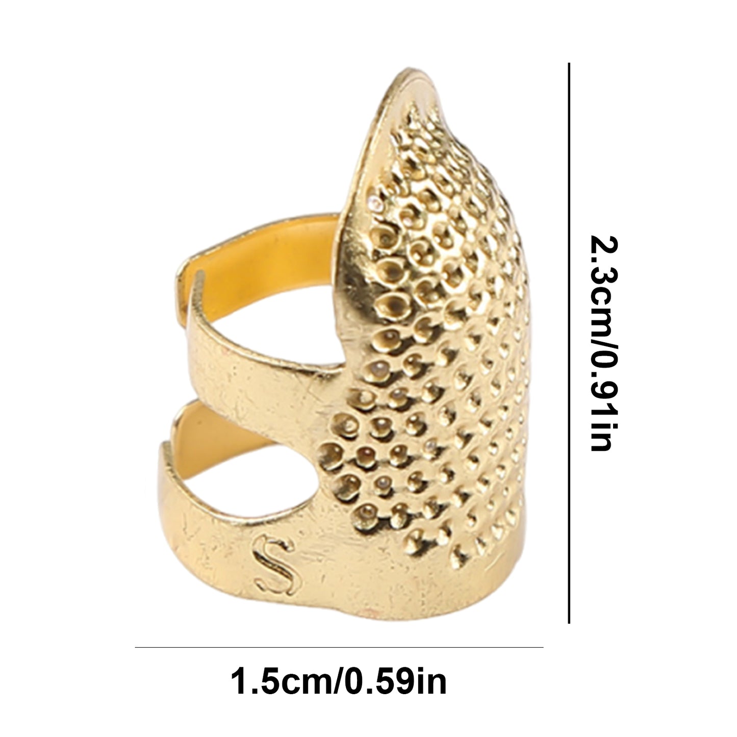 4Pcs Cross-Stitch Tools Retro Adjustable Thimble Hand Sewing Ring (Colored S)