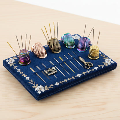 4Pcs Cross-Stitch Tools Retro Adjustable Thimble Hand Sewing Ring (Colored M)