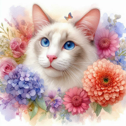 Adorable Kitty - Full Round Drill Diamond Painting 30*30CM