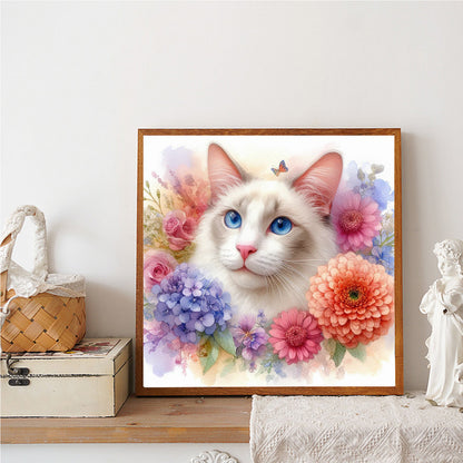 Adorable Kitty - Full Round Drill Diamond Painting 30*30CM