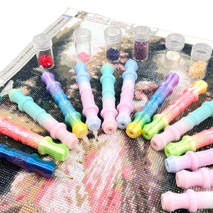 Colored Diamonds Painting Pen with Tip DIY Gradient Dotting Brush Set (Style A)