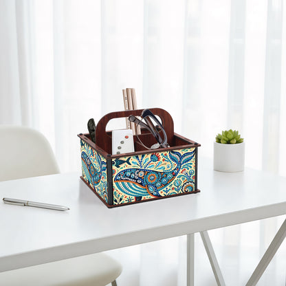 DIY Dolphin Wooden Diamond Painting Handheld Storage Box Kit Tabletop Art Decor