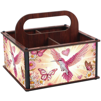 DIY Hummingbird Wooden Diamond Painting Handheld Storage Box Kit Tabletop Decor