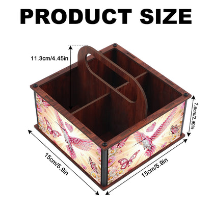 DIY Hummingbird Wooden Diamond Painting Handheld Storage Box Kit Tabletop Decor