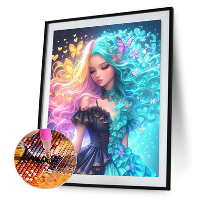 Flower Girl - Full Round Drill Diamond Painting 40*50CM