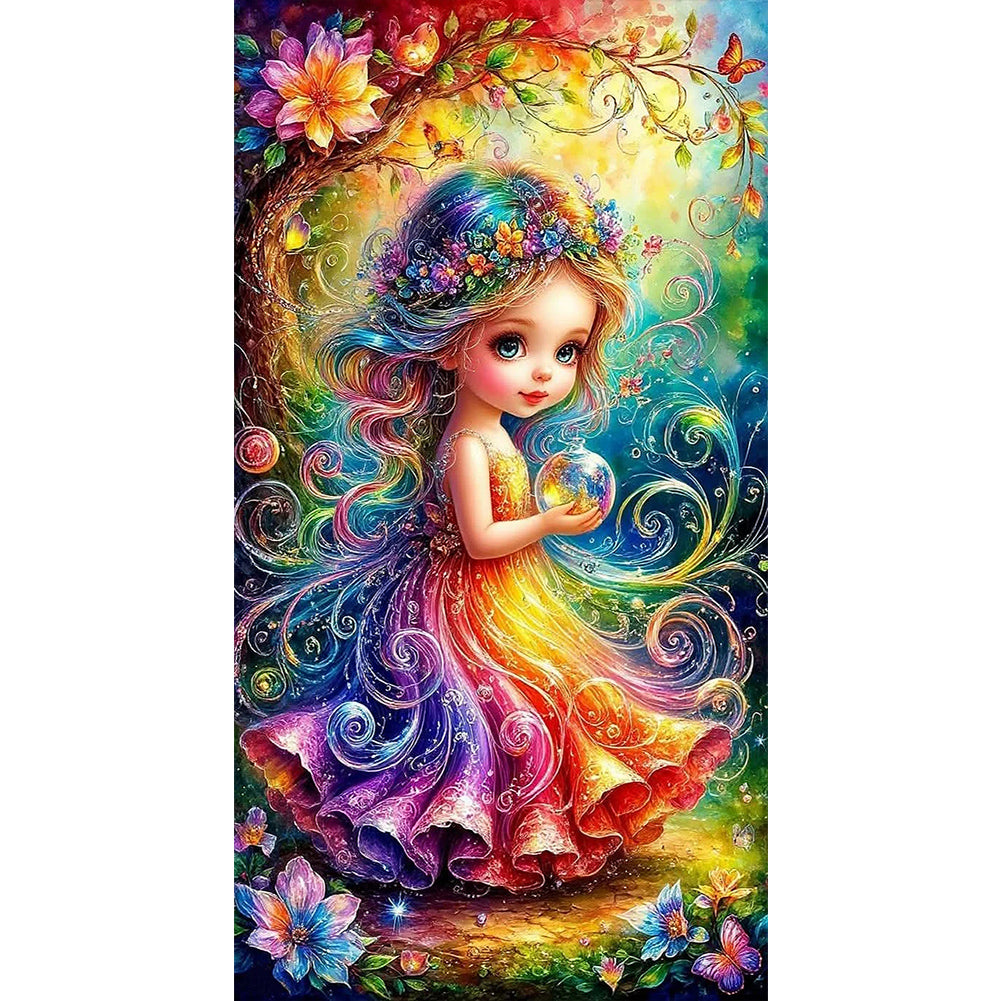 Girl - Full Round Drill Diamond Painting 40*75CM