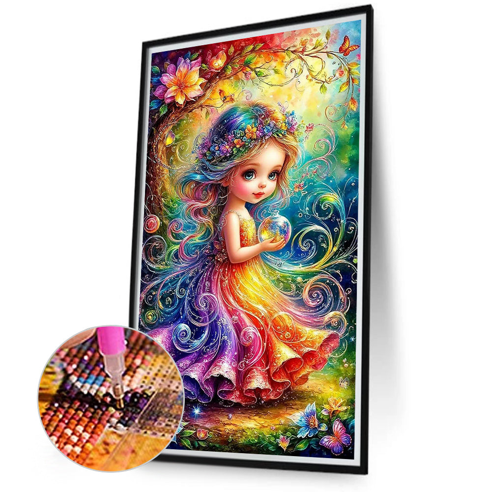 Girl - Full Round Drill Diamond Painting 40*75CM