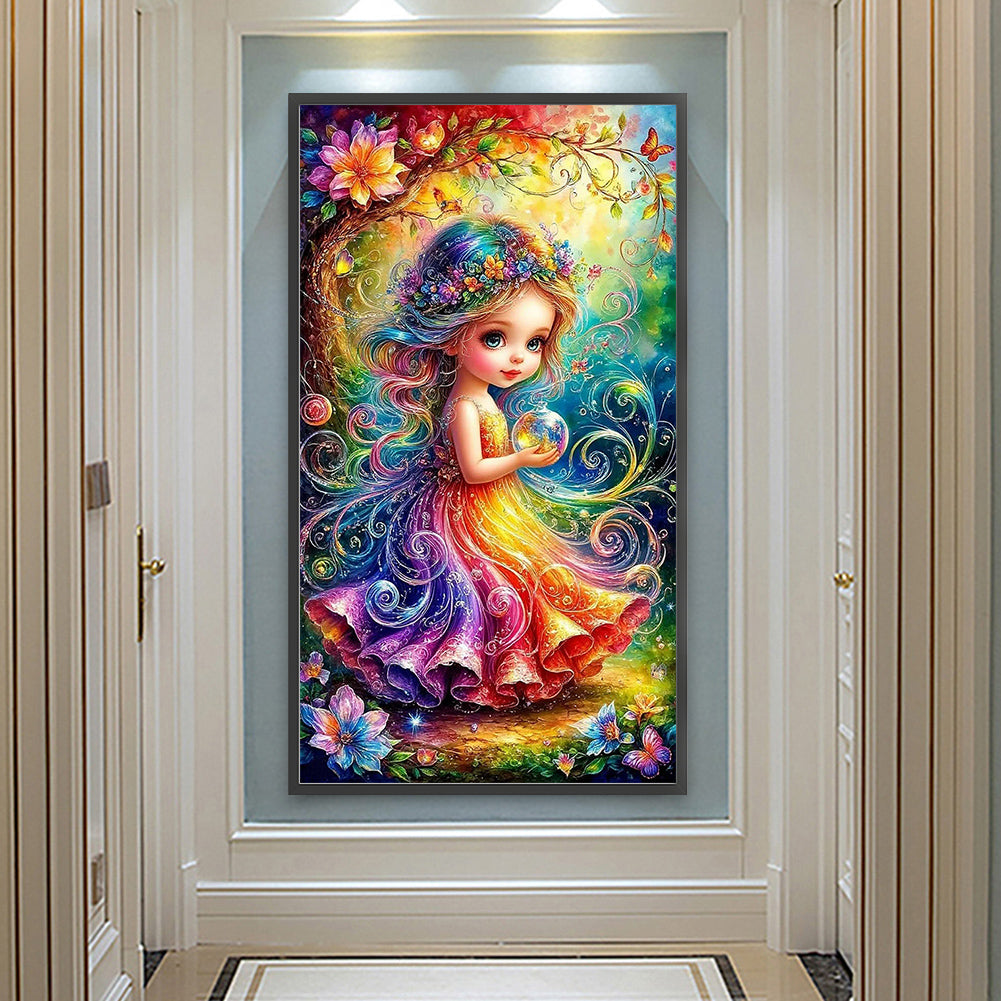 Girl - Full Round Drill Diamond Painting 40*75CM