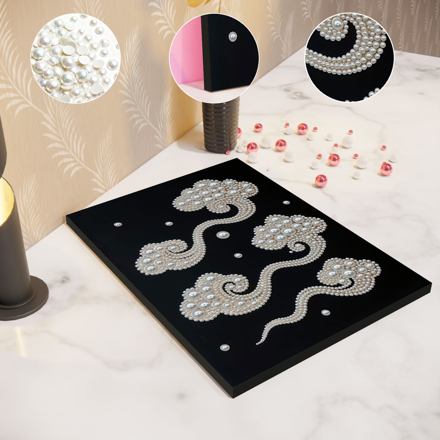 Jade Ruyi - DIY Pearl Gem Art Diamond Painting Kits With Framefor Home Decor -30x40cm