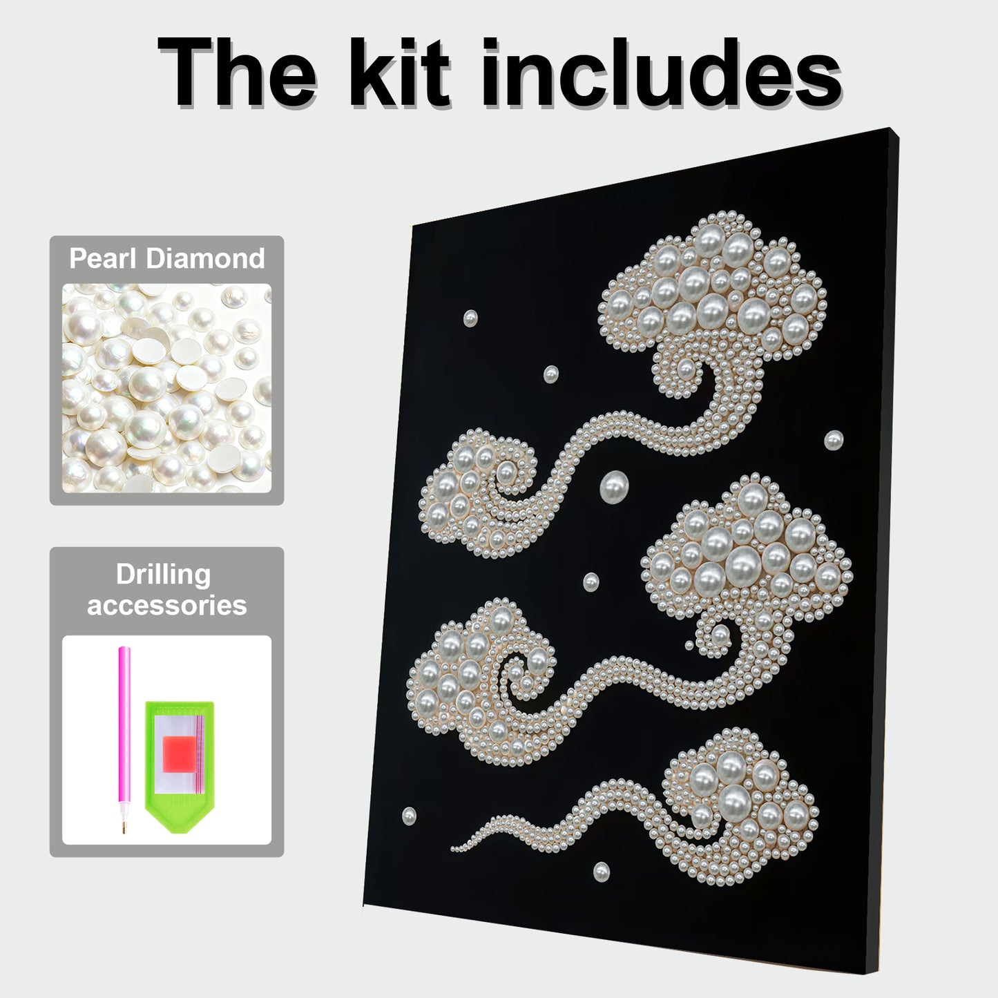 Jade Ruyi - DIY Pearl Gem Art Diamond Painting Kits With Framefor Home Decor -30x40cm