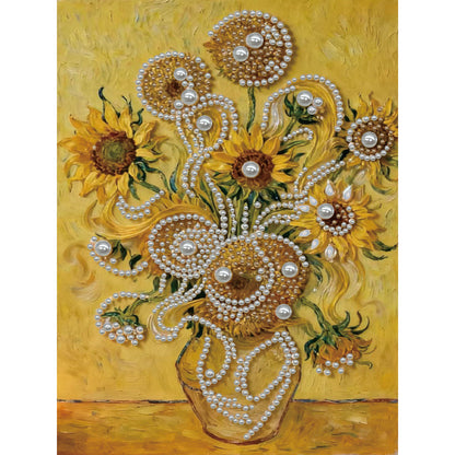 Sunflower - DIY Pearl Gem Art Diamond Painting Kits With Framefor Home Decor -30x40cm