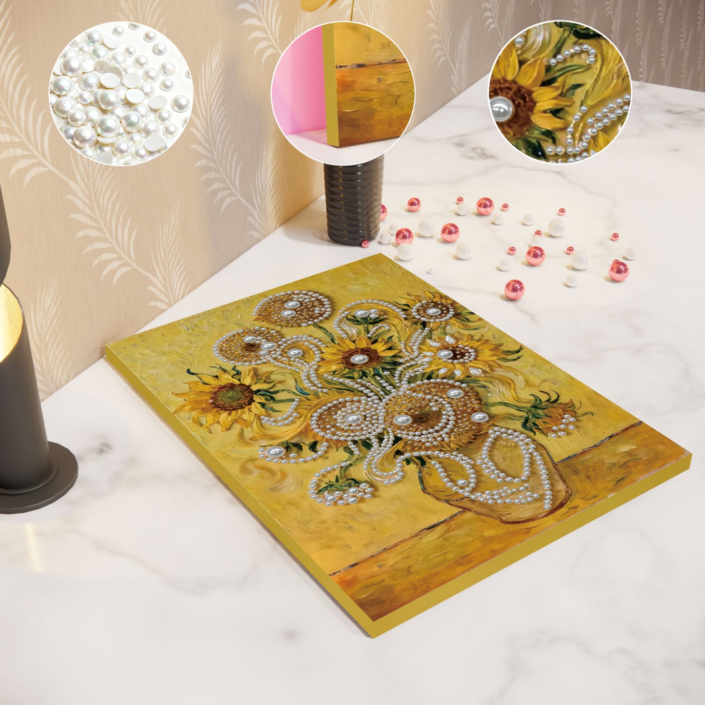 Sunflower - DIY Pearl Gem Art Diamond Painting Kits With Framefor Home Decor -30x40cm