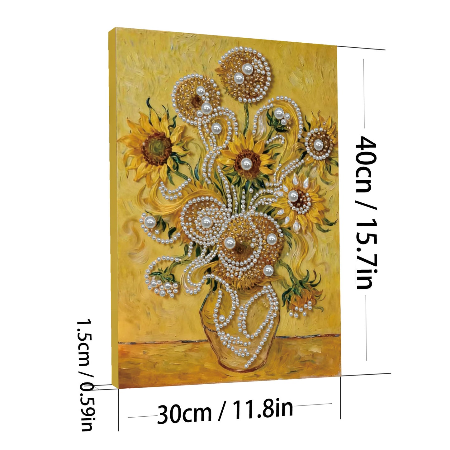 Sunflower - DIY Pearl Gem Art Diamond Painting Kits With Framefor Home Decor -30x40cm