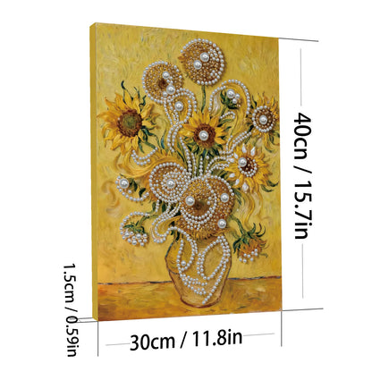 Sunflower - DIY Pearl Gem Art Diamond Painting Kits With Framefor Home Decor -30x40cm