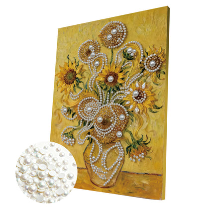 Sunflower - DIY Pearl Gem Art Diamond Painting Kits With Framefor Home Decor -30x40cm