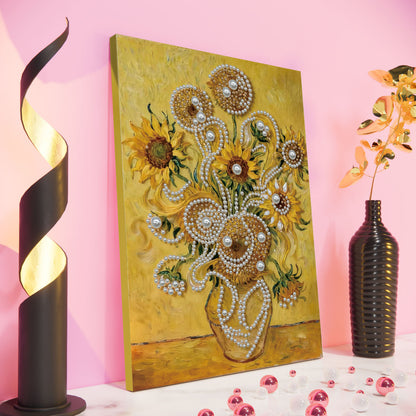 Sunflower - DIY Pearl Gem Art Diamond Painting Kits With Framefor Home Decor -30x40cm