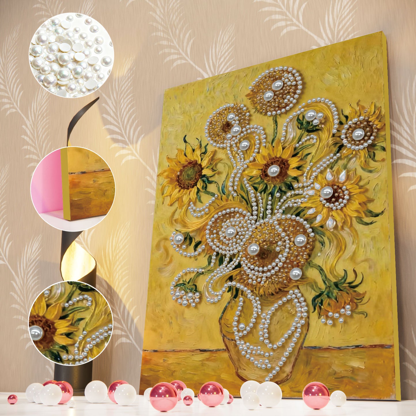 Sunflower - DIY Pearl Gem Art Diamond Painting Kits With Framefor Home Decor -30x40cm