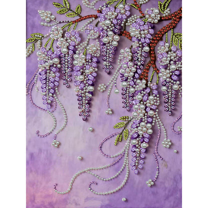 Violet - DIY Pearl Gem Art Diamond Painting Kits With Framefor Home Decor -30x40cm