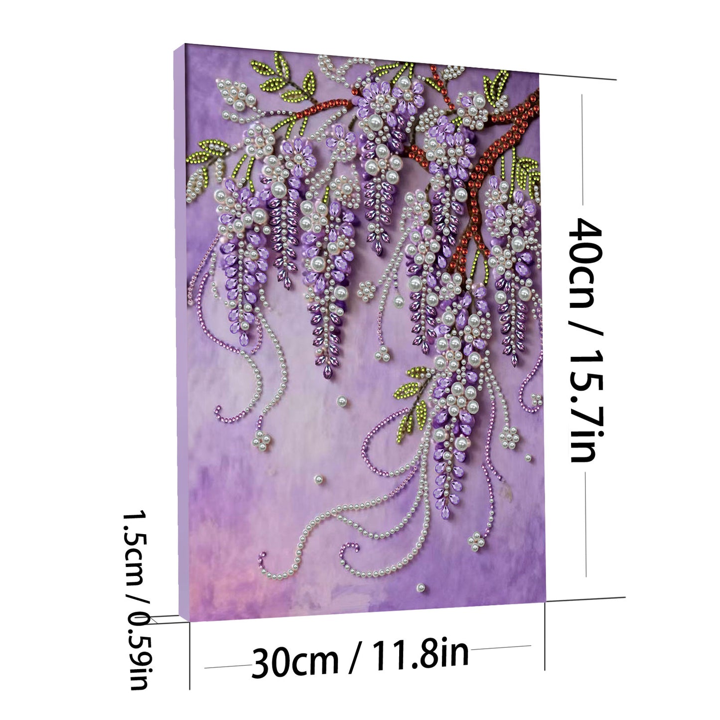 Violet - DIY Pearl Gem Art Diamond Painting Kits With Framefor Home Decor -30x40cm