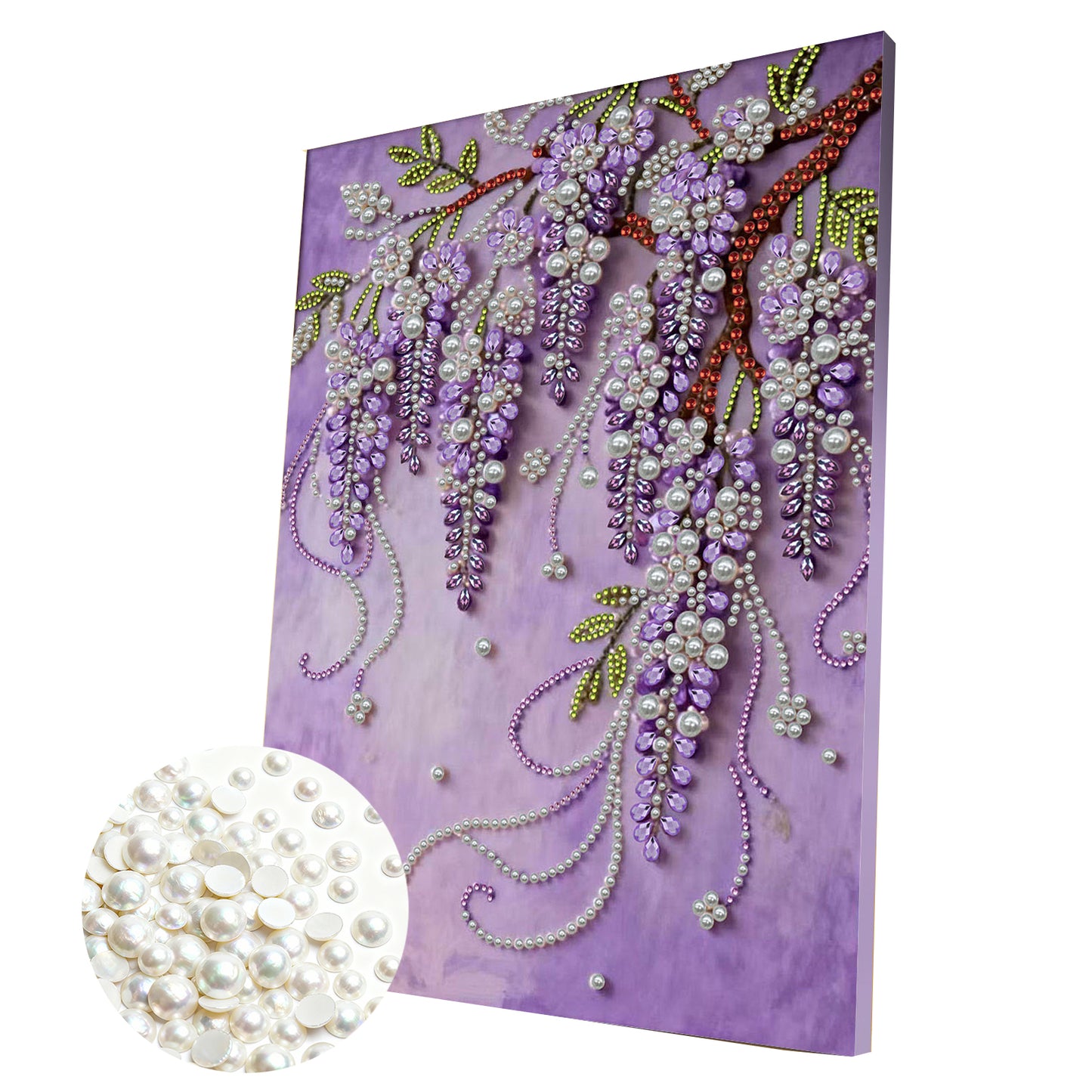 Violet - DIY Pearl Gem Art Diamond Painting Kits With Framefor Home Decor -30x40cm