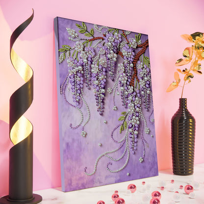 Violet - DIY Pearl Gem Art Diamond Painting Kits With Framefor Home Decor -30x40cm