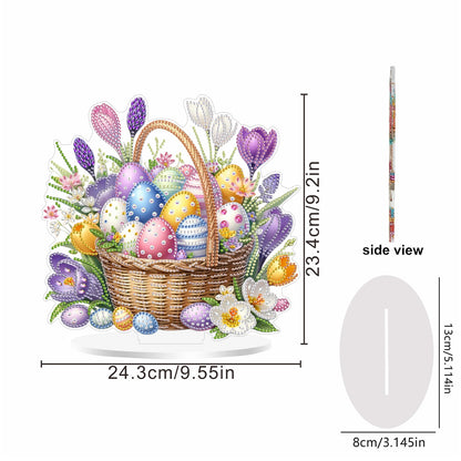 2D Flat Happy Easter DIY Acrylic Diamond Painting Ornament Kit Home Office Decor