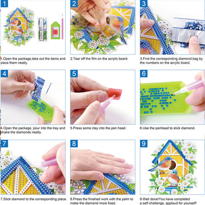 2D Flat Loving Dog DIY Acrylic Diamond Painting Ornaments Kit Home Table Decor