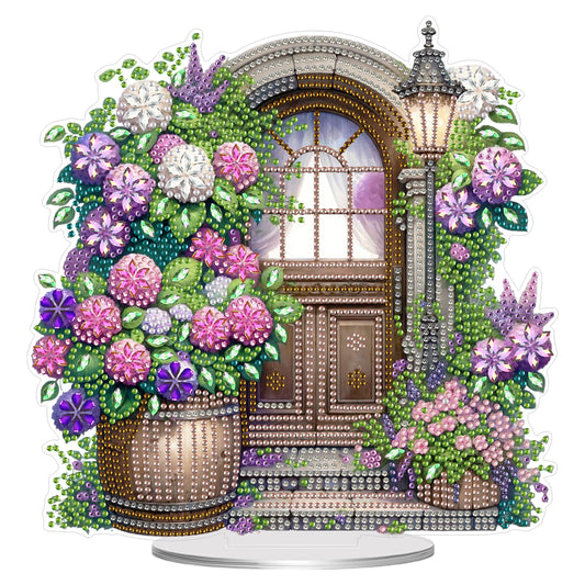 2D Flat Flower Gate DIY Acrylic Diamond Painting Ornaments Kit Home Table Decor