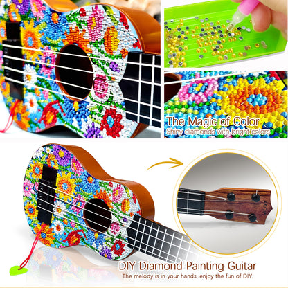 DIY Wooden Guitar Diamond Art Ornament Unique Gifts for Musicians (Garden)