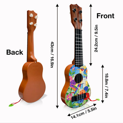 DIY Wooden Guitar Diamond Art Ornament Unique Gifts for Musicians (Hummingbird)