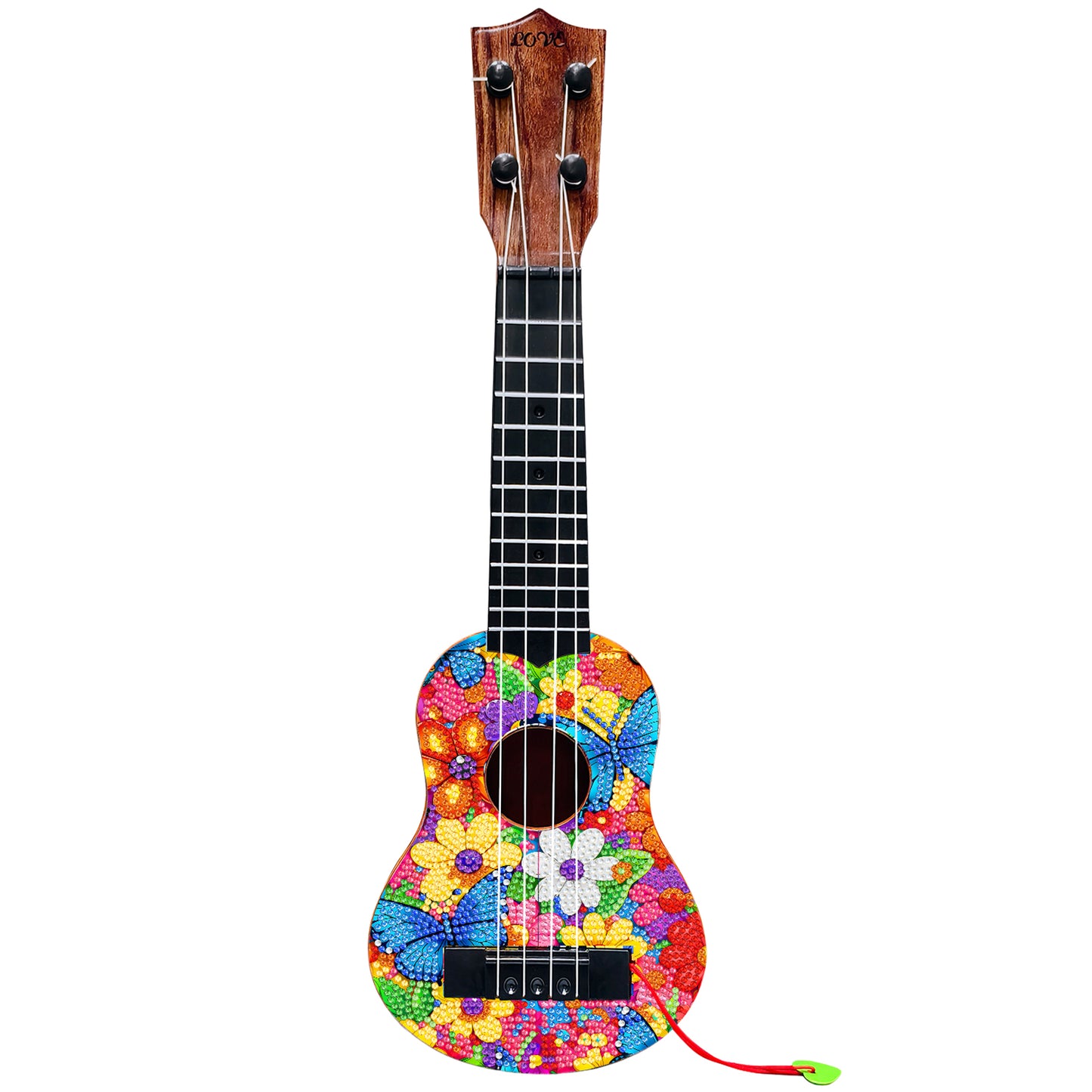 DIY Wooden Guitar Diamond Art Ornament Unique for Musicians (Flower Butterfly)