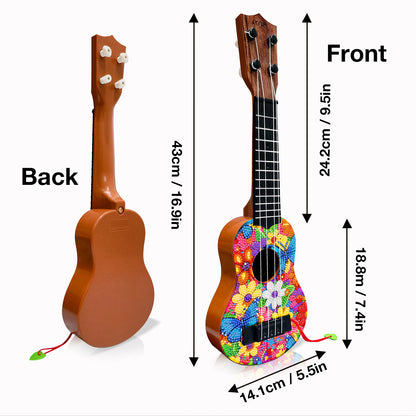 DIY Wooden Guitar Diamond Art Ornament Unique for Musicians (Flower Butterfly)