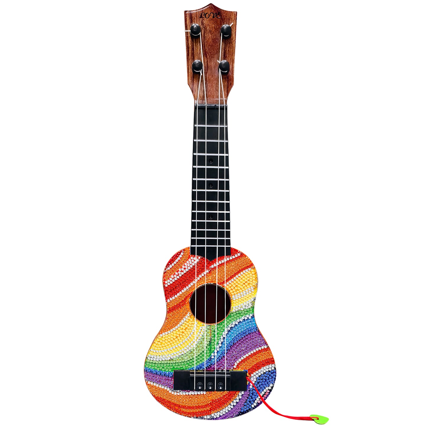 DIY Wooden Guitar Diamond Art Ornament Unique Gifts for Musicians (Rainbow)