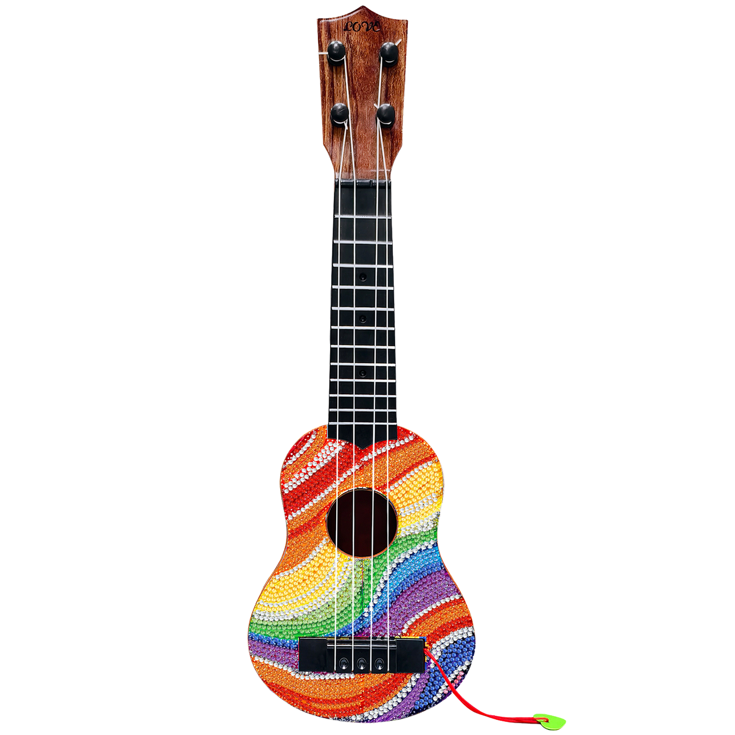 DIY Wooden Guitar Diamond Art Ornament Unique Gifts for Musicians (Rainbow)