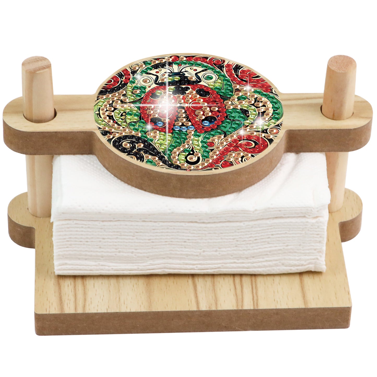 Ladybug DIY Wooden Diamond Art Paper Towel Holder Unique Gift for Friends Family