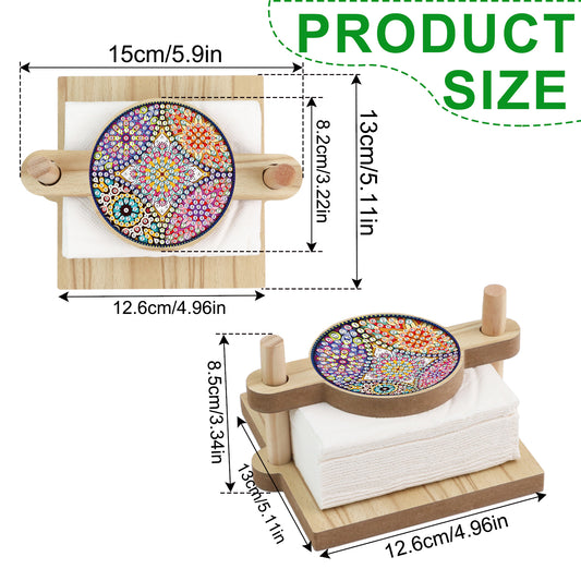 Datura DIY Wooden Diamond Art Paper Towel Holder Unique Gift for Friends Family
