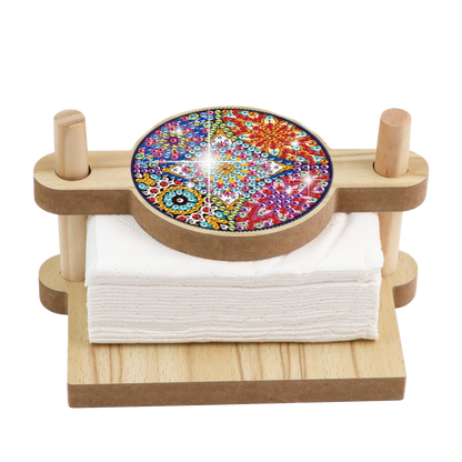 Datura DIY Wooden Diamond Art Paper Towel Holder Unique Gift for Friends Family