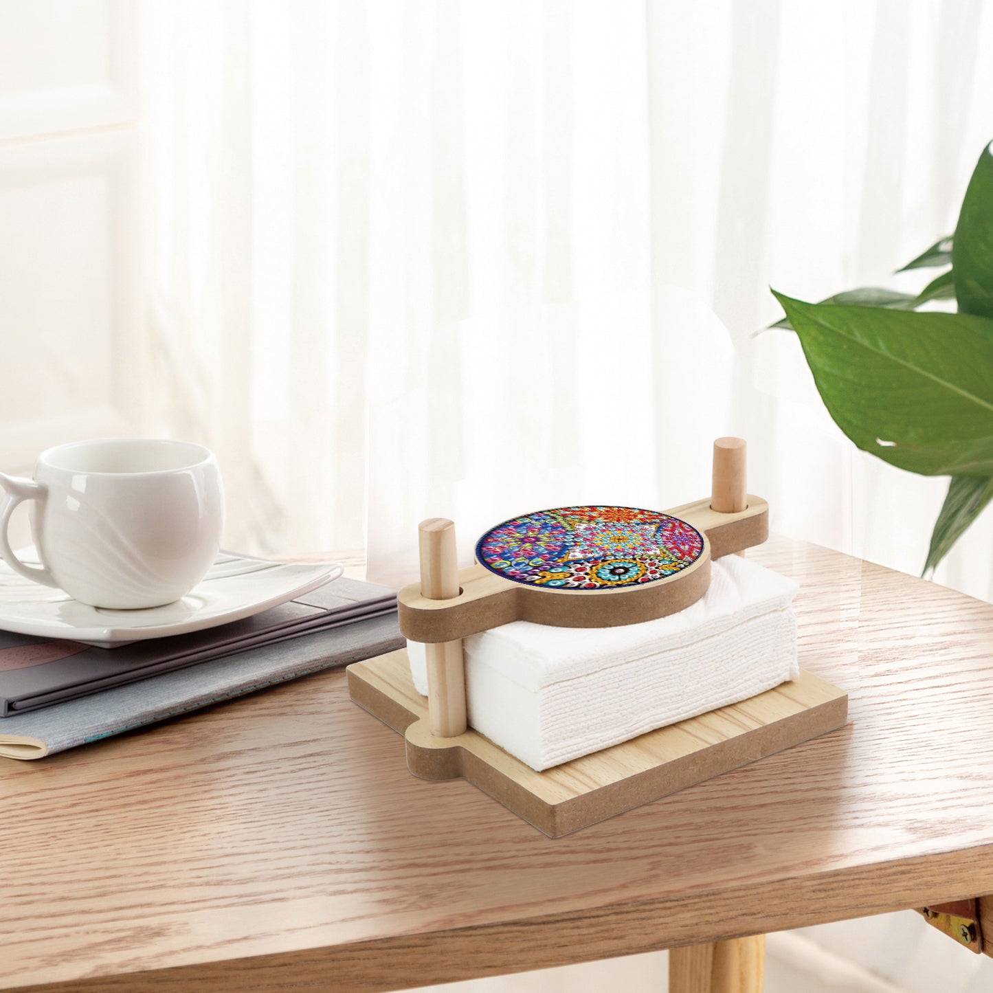 Datura DIY Wooden Diamond Art Paper Towel Holder Unique Gift for Friends Family